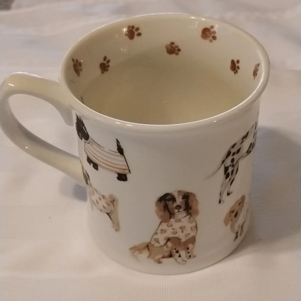 Cooksmart England Dog-Themed Ceramic Mug with Paw Prints